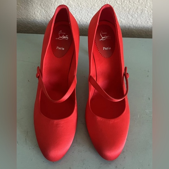 Christian Louboutin Pumppie Ole Red Mary Jane Heels Shoes 41 $870 - Picture 11 of 16